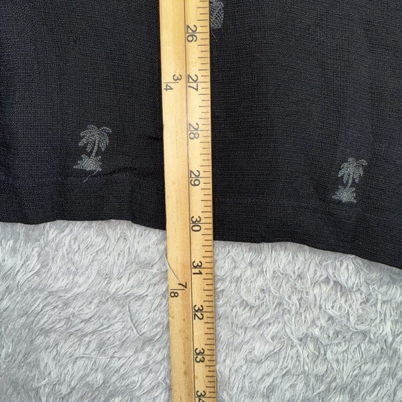 Tommy Bahama Mens Hawaiian Silk‎ Button Down Shirt Vintage Black Large Pineapple - Picture 5 of 7